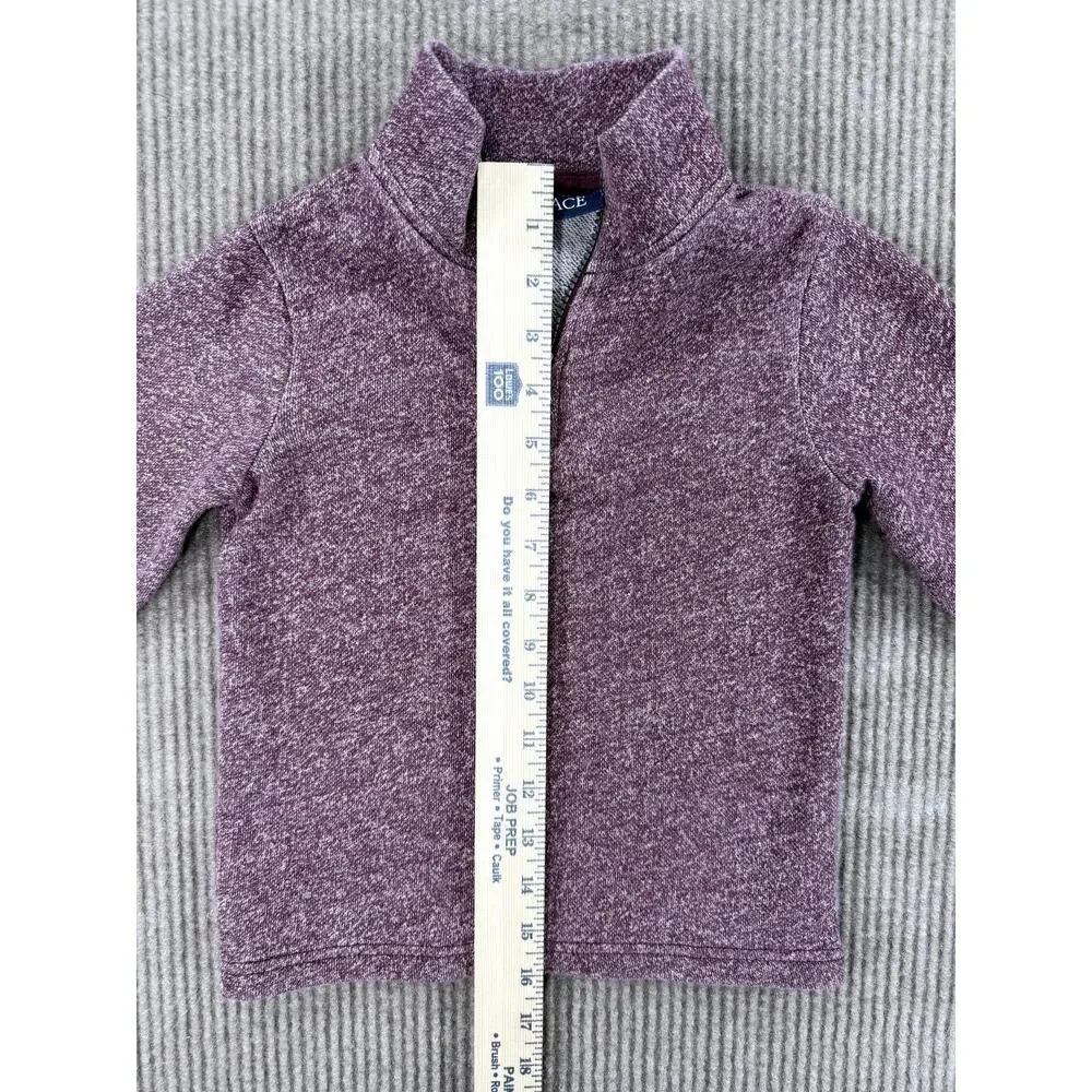 The Children's Place Boys Half Zip Marled Pullover Burgundy Sweatshirt 4T